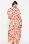 Rochie Caramel cu eșarfă imprimeu floral multicolor R8518 thumbnail picture - 