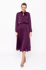 Rochie Caramel cu guler răsucit burgundy R8505 thumbnail picture - 