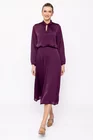 Rochie Caramel cu guler răsucit burgundy R8505 thumbnail picture - 