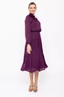 Rochie Caramel cu guler răsucit burgundy R8505 thumbnail picture - 