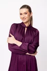 Rochie Caramel cu guler răsucit burgundy R8505 thumbnail picture - 