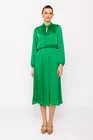 Rochie Caramel cu guler răsucit verde R8258 thumbnail picture - 