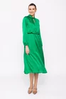 Rochie Caramel cu guler răsucit verde R8258 thumbnail picture - 