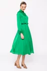 Rochie Caramel cu guler răsucit verde R8258 thumbnail picture - 