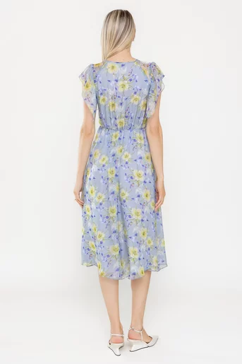 Rochie Caramel cu volane bleu R8541