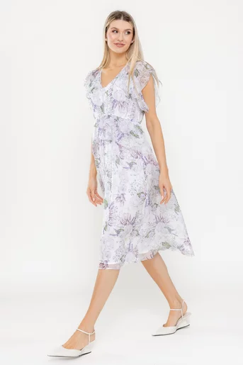 Rochie Caramel cu volane ivory R8541