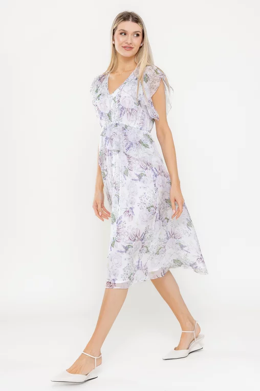 Rochie Caramel cu volane ivory R8541 picture - 1