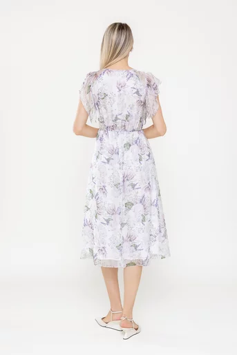 Rochie Caramel cu volane ivory R8541
