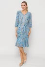Rochie Caramel cu volane și cordon albastră R8514 thumbnail picture - 