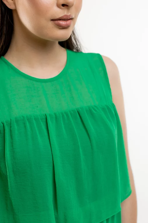 Rochie Caramel cu volane suprapuse verde R8431 picture - 2