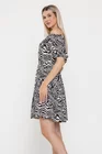 Rochie Caramel din in imprimeu zebră alb-negru R8548 thumbnail picture - 
