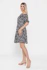 Rochie Caramel din in imprimeu zebră alb-negru R8548 thumbnail picture - 