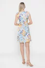 Rochie Caramel din in imprrimeu floral bleu R8542 thumbnail picture - 