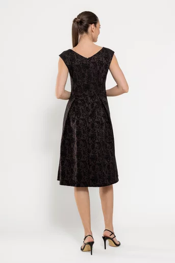 Rochie Caramel elegantă cu floare maro R8534