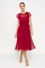 Rochie Caramel elegantă mătase naturală burgundy R8516 thumbnail picture - 