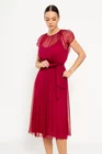 Rochie Caramel elegantă mătase naturală burgundy R8516 thumbnail picture - 
