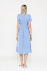 Rochie Caramel elegantă mătase naturală cu volan bleu  R8539 thumbnail picture - 