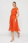Rochie Caramel elegantă mătase naturală orange R8516 thumbnail picture - 
