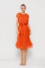 Rochie Caramel elegantă mătase naturală orange R8516 thumbnail picture - 