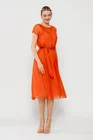 Rochie Caramel elegantă mătase naturală orange R8516 thumbnail picture - 