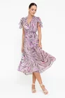 Rochie Caramel elegantă vâscoză imprimată și fir lame mov R8545 thumbnail picture - 