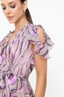 Rochie Caramel elegantă vâscoză imprimată și fir lame mov R8545 thumbnail picture - 