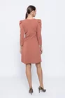 Rochie Caramel evazată cu mâneci bufante cărămizie R8502 thumbnail picture - 