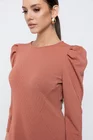 Rochie Caramel evazată cu mâneci bufante cărămizie R8502 thumbnail picture - 
