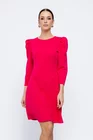 Rochie Caramel evazată cu mâneci bufante fucsia R8502 thumbnail picture - 