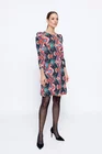 Rochie Caramel evazată cu mâneci bufante multicoloră R8502 thumbnail picture - 