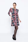 Rochie Caramel evazată cu mâneci bufante multicoloră R8502 thumbnail picture - 