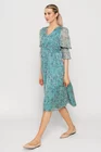 Rochie Caramel imprimeu floricele turcoaz R8512 thumbnail picture - 