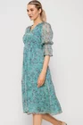 Rochie Caramel imprimeu floricele turcoaz R8512 thumbnail picture - 
