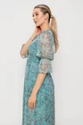 Rochie Caramel imprimeu floricele turcoaz R8512 thumbnail picture - 