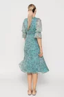 Rochie Caramel imprimeu floricele turcoaz R8512 thumbnail picture - 
