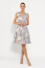 Rochie Caramel în v imprimeu trandafiri gri R8527 thumbnail picture - 