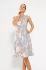 Rochie Caramel în v imprimeu trandafiri gri R8527 thumbnail picture - 