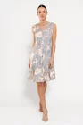 Rochie Caramel în v imprimeu trandafiri gri R8527 thumbnail picture - 