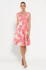 Rochie Caramel în v imprimeu trandafiri roz R8527 thumbnail picture - 