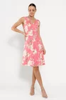 Rochie Caramel în v imprimeu trandafiri roz R8527 thumbnail picture - 