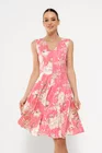 Rochie Caramel în v imprimeu trandafiri roz R8527 thumbnail picture - 