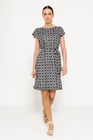 Rochie Caramel lejeră cu cordon alb-negru R8517 thumbnail picture - 