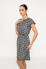 Rochie Caramel lejeră cu cordon alb-negru R8517 thumbnail picture - 