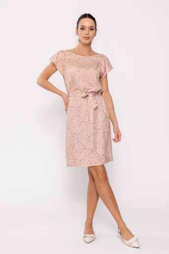 Rochie Caramel  lejeră din vâscoză roz R8526