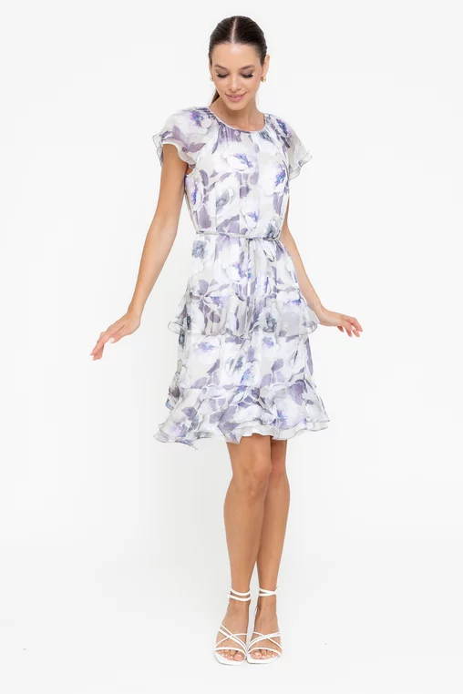 Rochie Caramel lejeră din voal mov R8549 picture - 1