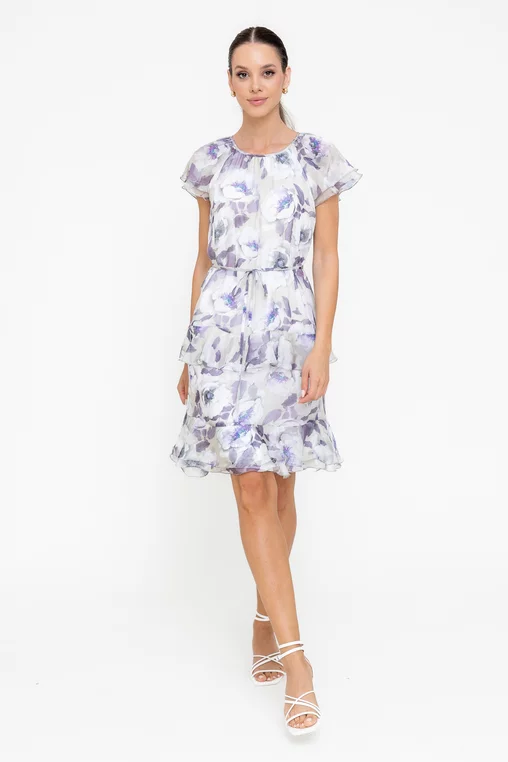 Rochie Caramel lejeră din voal mov R8549 picture - 3