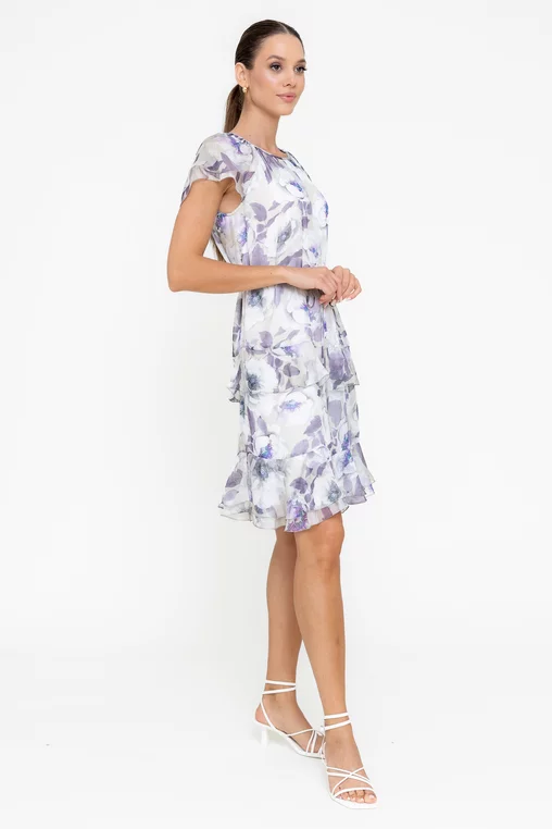 Rochie Caramel lejeră din voal mov R8549 picture - 4