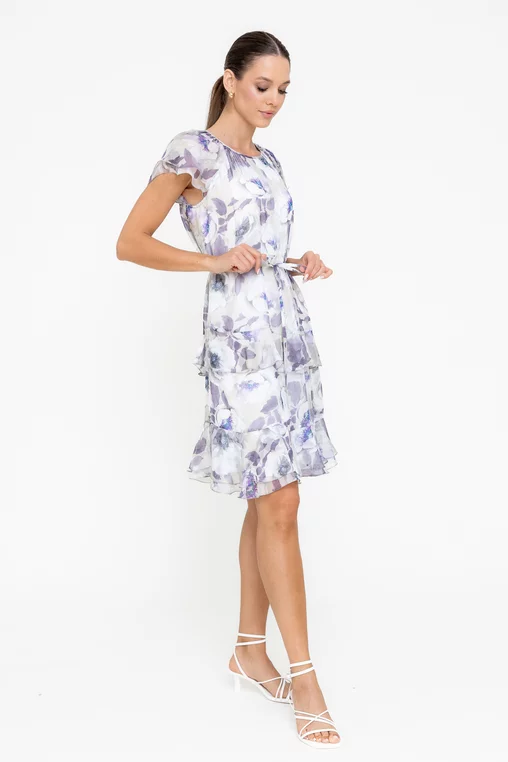 Rochie Caramel lejeră din voal mov R8549 picture - 5