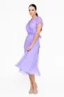 Rochie Caramel mătase naturală cu decolteu suprapus lavandă R8546 thumbnail picture - 