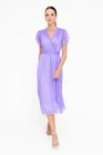 Rochie Caramel mătase naturală cu decolteu suprapus lavandă R8546 thumbnail picture - 